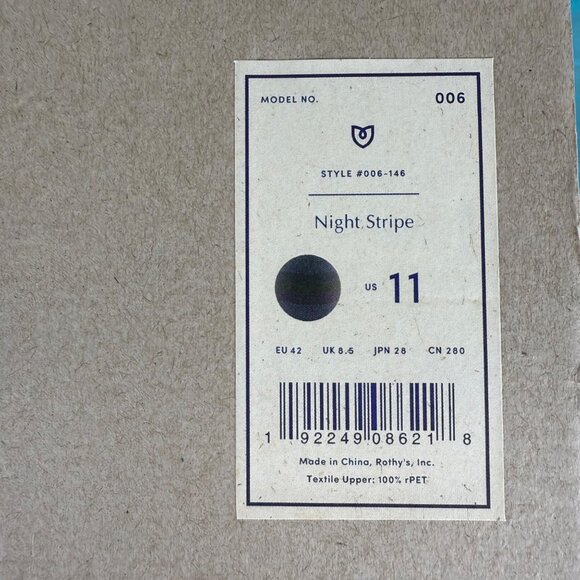 Rothy's The Original Slip On Sneaker Night Stripe Shoes Women's Size 11 - Picture 8 of 9